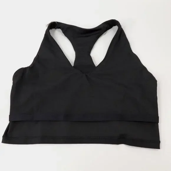 AERIE Offline Real Me Sports Bra Womens XL Black Longline Racerback Athleisure - Picture 5 of 15